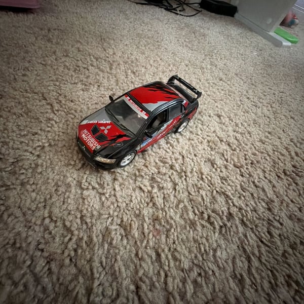 Kinsmart Mitsubishi Lancer Evolution VII 1/36 Diecast Car Black Red