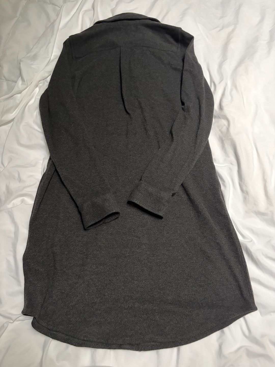Quince Stretch Sweater Fleece Shirt Dress Size S Black 3