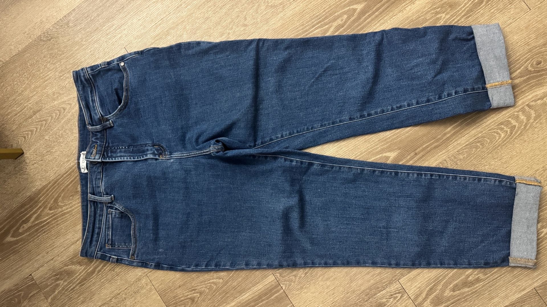 Carve Designs Cuffed Boyfriend Jeans Size 14 Dark Wash Denim 5