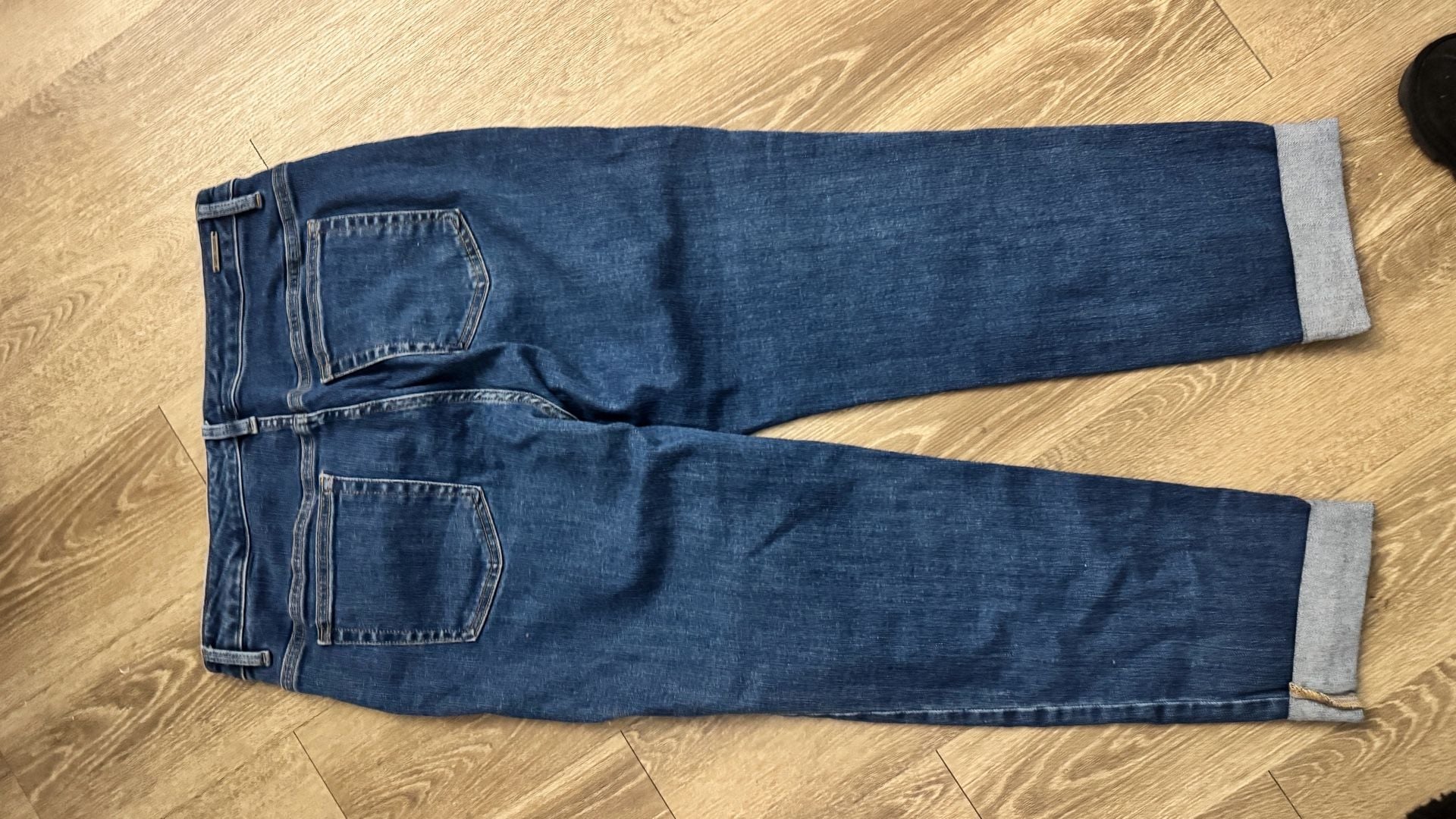 Carve Designs Cuffed Boyfriend Jeans Size 14 Dark Wash Denim 6