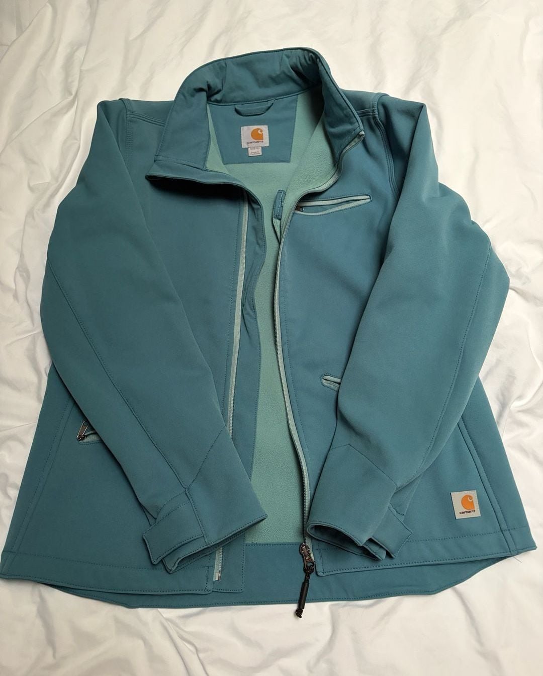 Carhartt Crowley Soft Shell Jacket Size M (8/10) Blue Fleece Lined 2