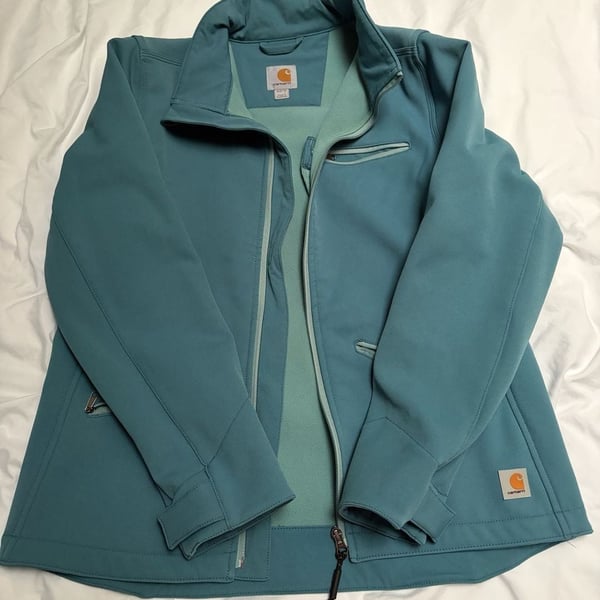 Carhartt Crowley Soft Shell Jacket Size M (8/10) Blue Fleece Lined