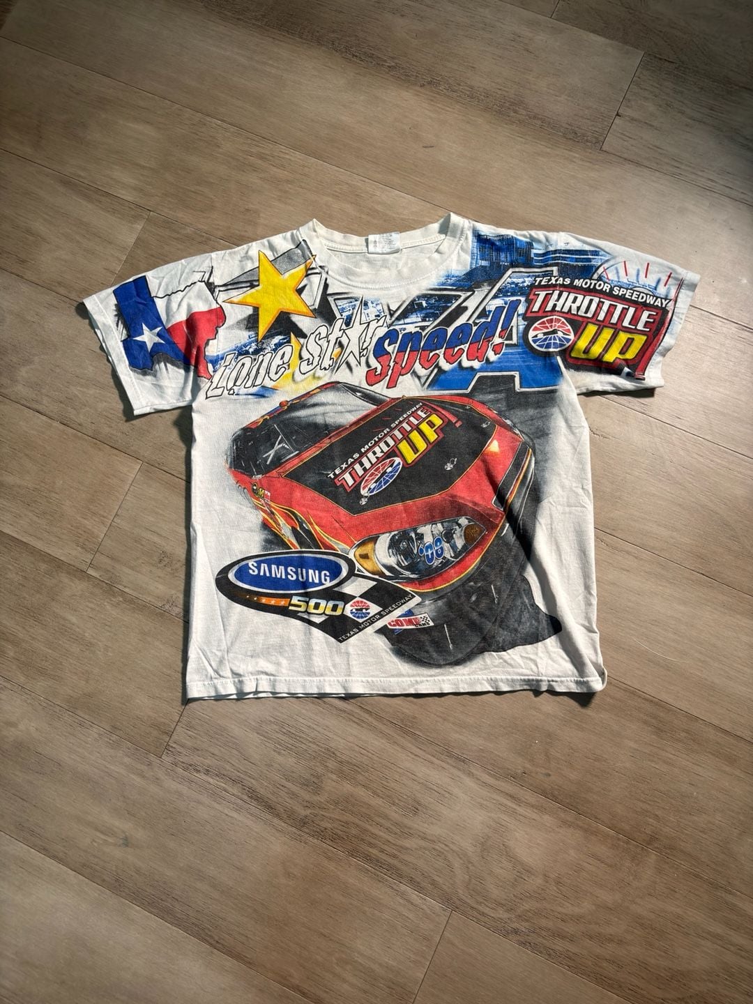 Vintage Y2K AOP Chase Authentics NASCAR Texas Motor Speedway Tee All Over Print 2