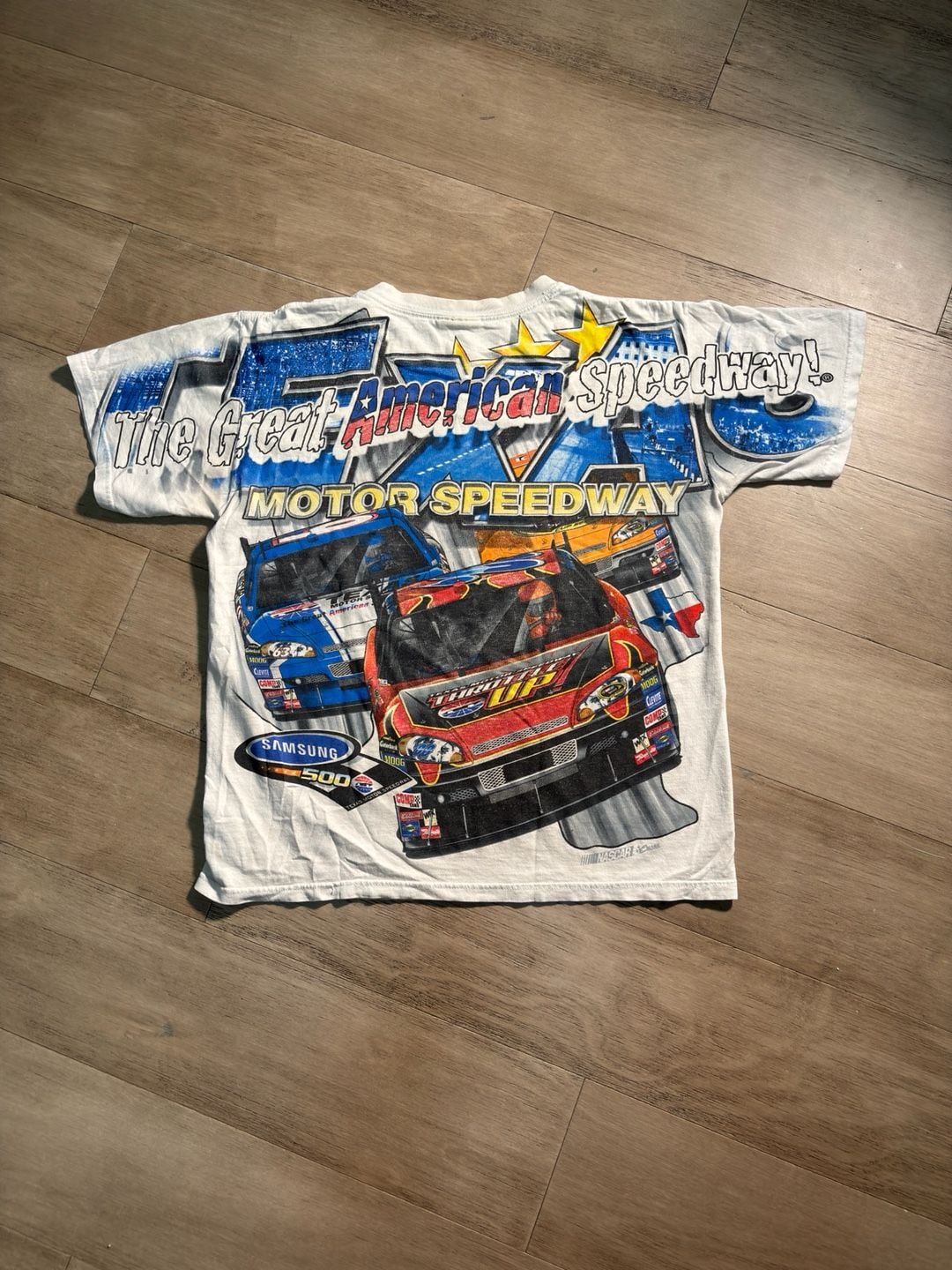 Vintage Y2K AOP Chase Authentics NASCAR Texas Motor Speedway Tee All Over Print 5