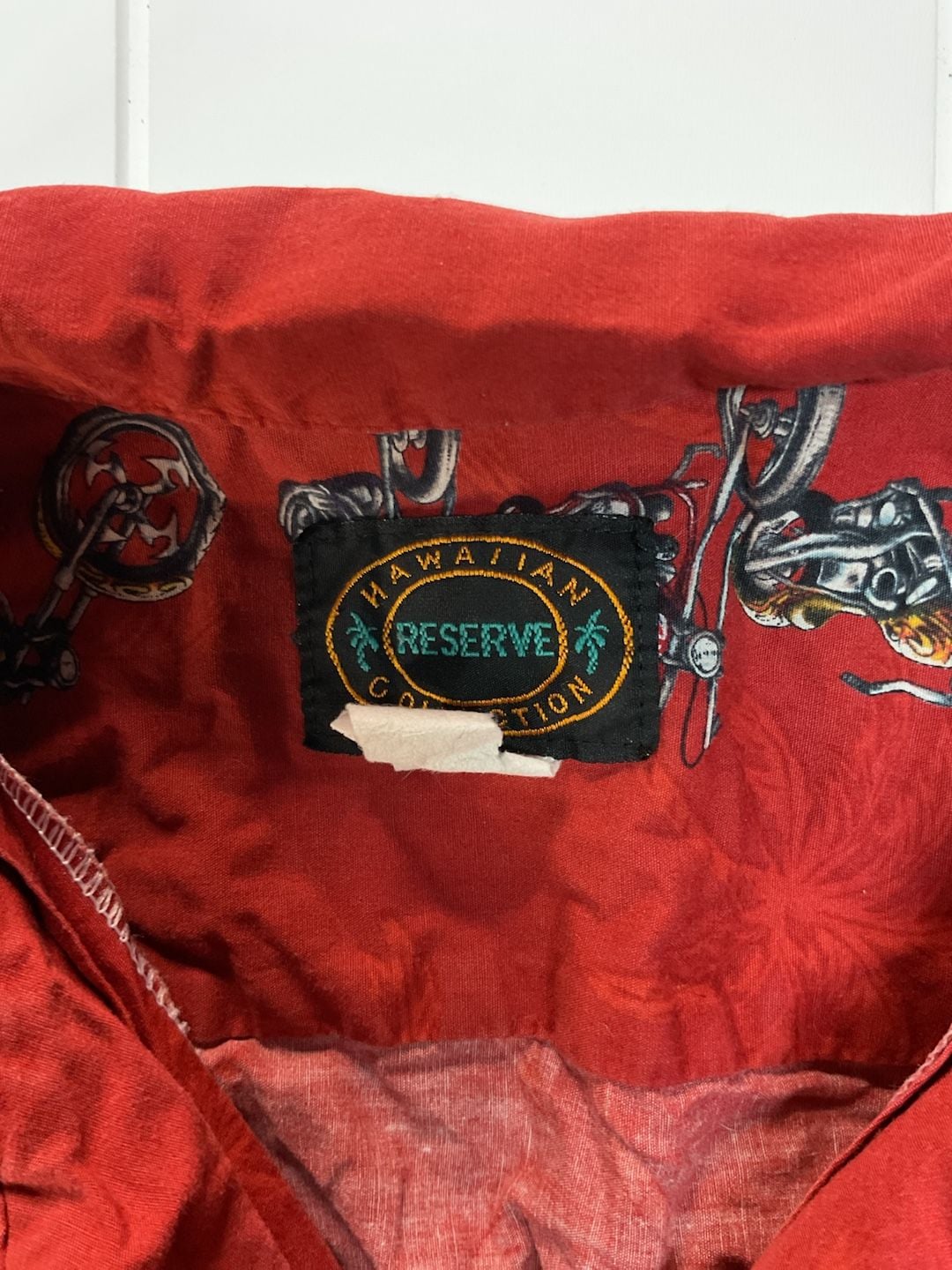 Hawaiian Reserve Collection Hawaiian Shirt Red Motorcycle Beach Palms 3