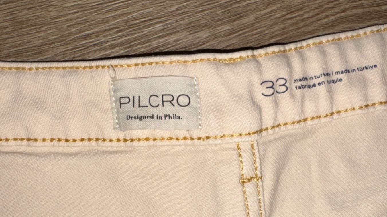 Pilcro Wide Leg Pants Size 33 Cream Beige Denim 2