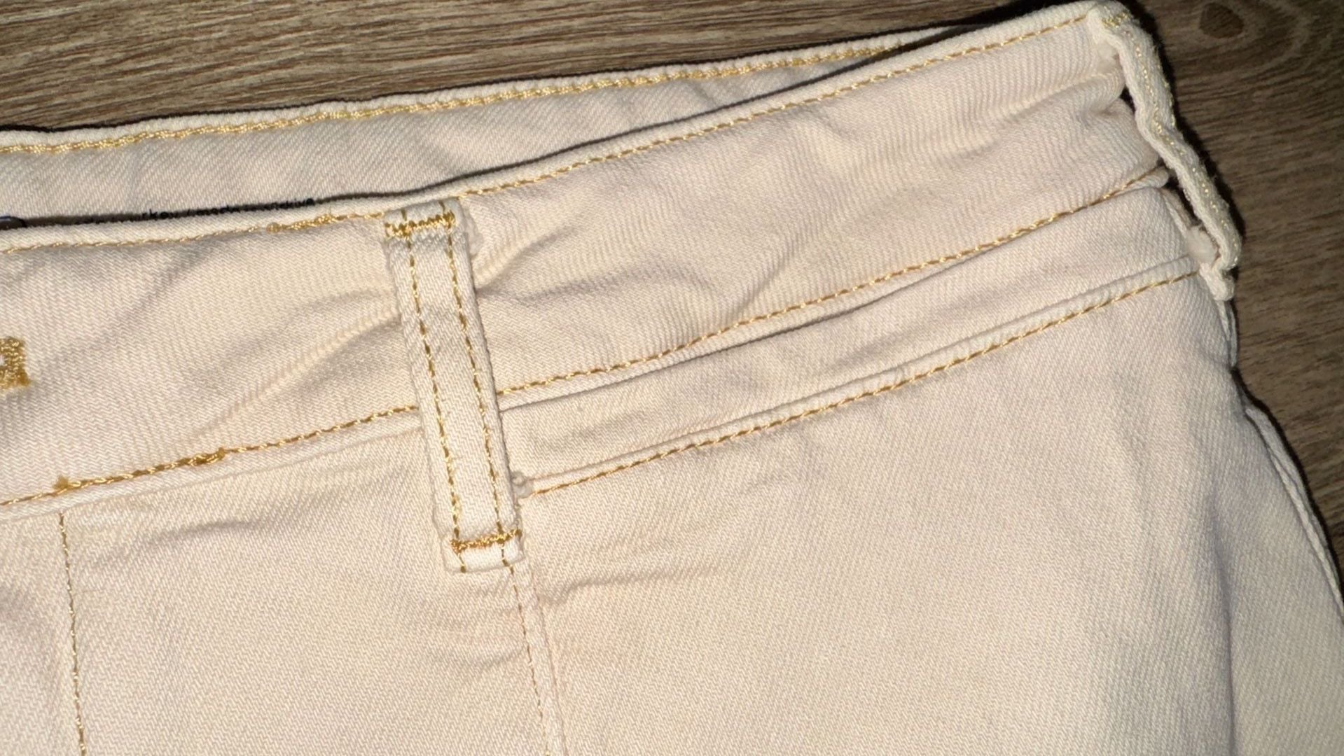 Pilcro Wide Leg Pants Size 33 Cream Beige Denim 6