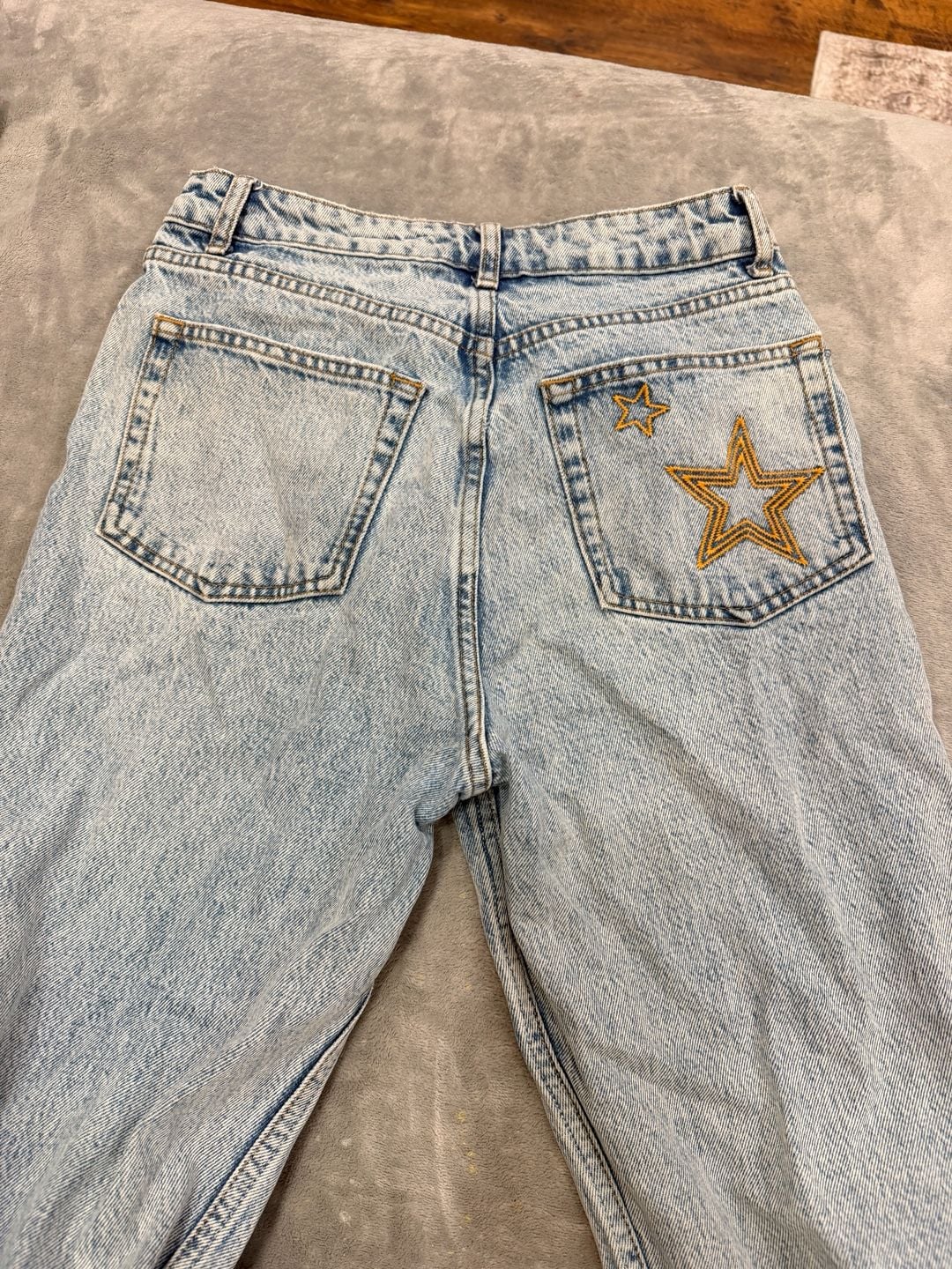 Reformation Cynthia High Rise Straight Jeans Size 27 Star Embroidered 3