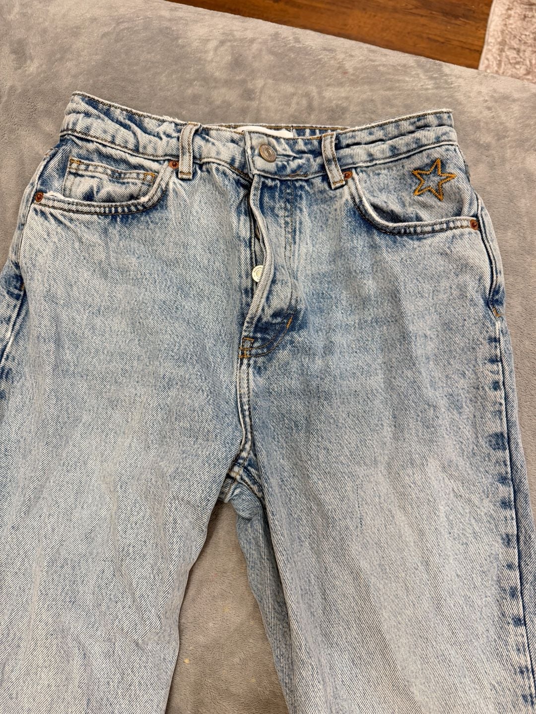 Reformation Cynthia High Rise Straight Jeans Size 27 Star Embroidered 4