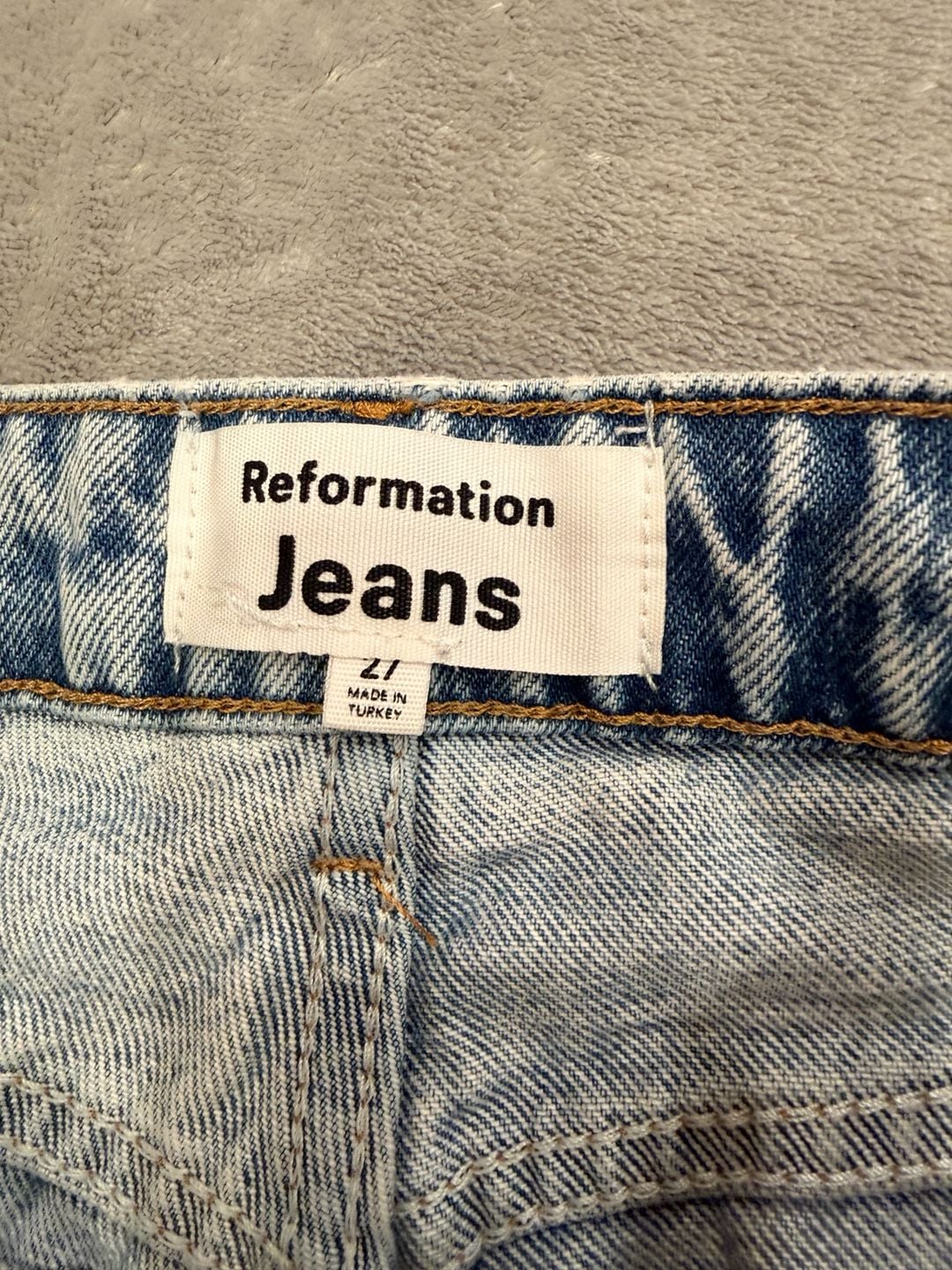 Reformation Cynthia High Rise Straight Jeans Size 27 Star Embroidered 5