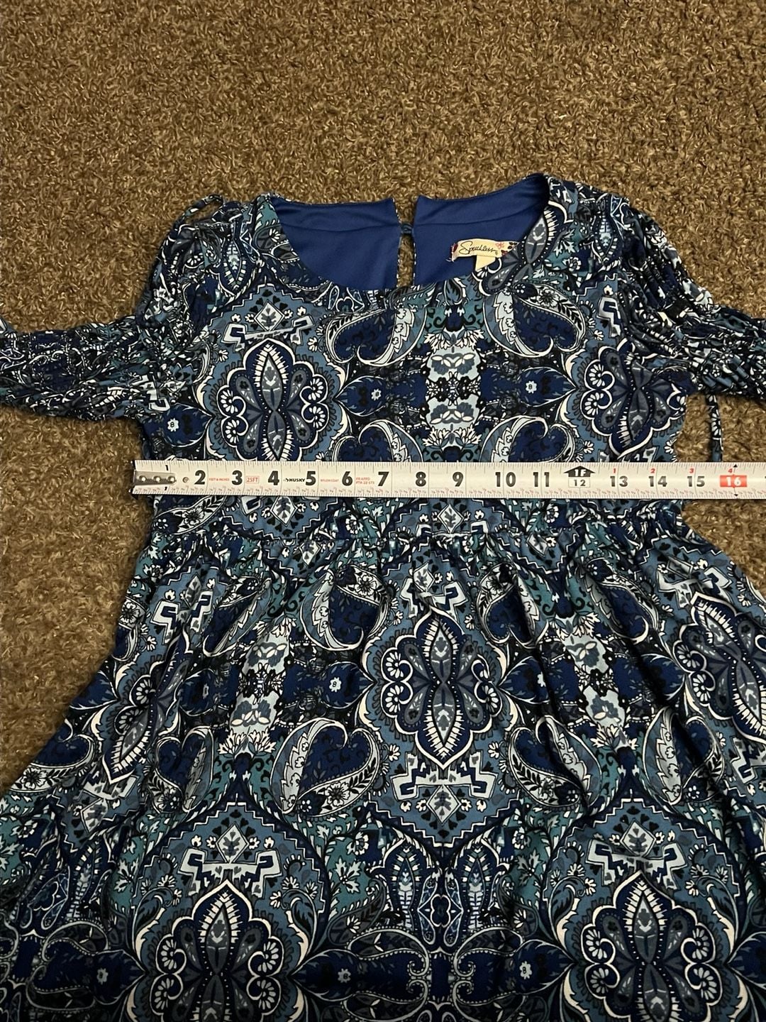 Speechless Dress Size 14 Blue Paisley Bell Sleeve Tunic 4