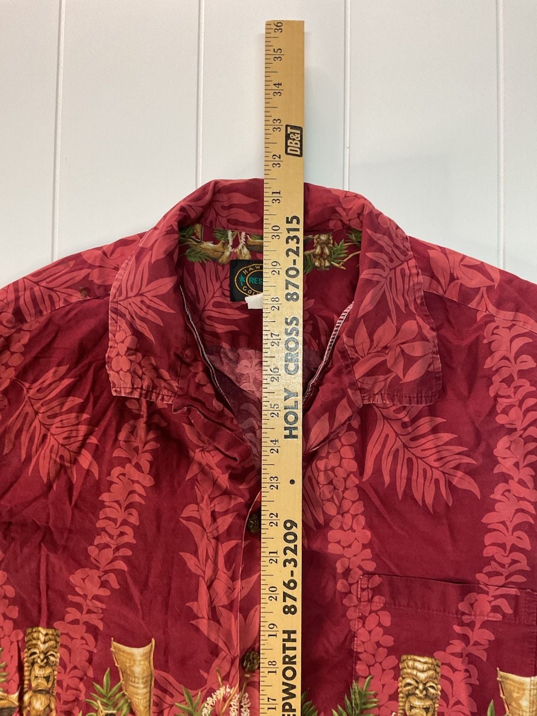 Hawaiian Reserve Collection Tiki Hawaiian Shirt Red Cotton 5