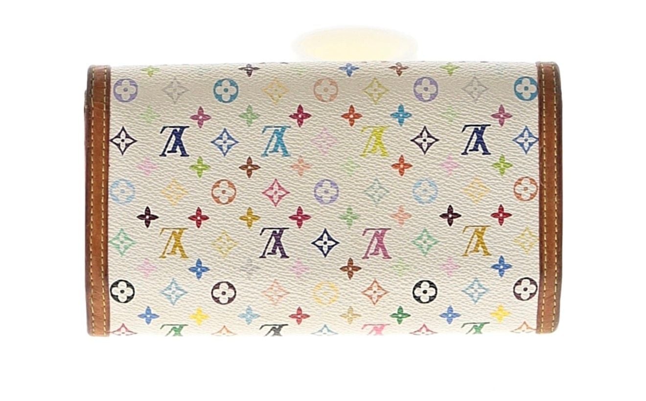 Louis Vuitton Monogram Multicolore Porte Trésor International Wallet White 3