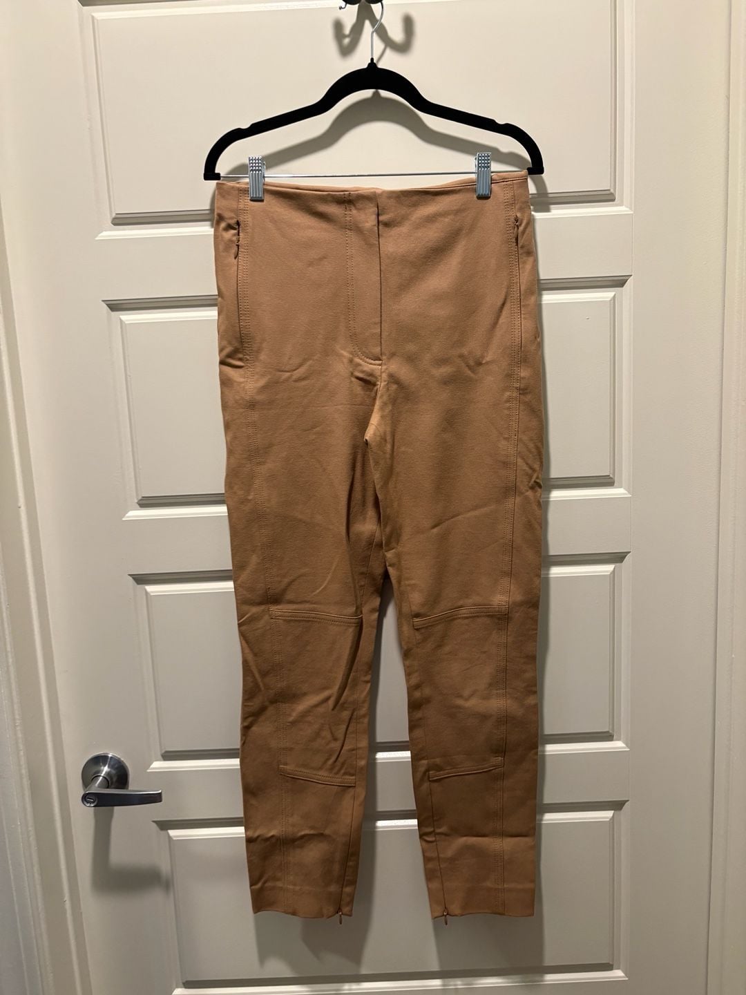 Club Monaco Ponte Pants Size 6 Brown Skinny Seamed Leggings 2