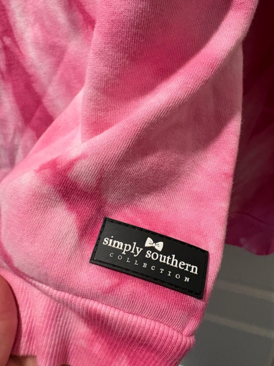 Simply Southern Cowl Neck Sweatshirt Size L Pink Tie Dye Pullover Hoodie 3