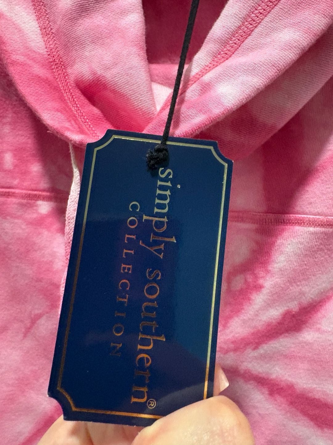 Simply Southern Cowl Neck Sweatshirt Size L Pink Tie Dye Pullover Hoodie 7
