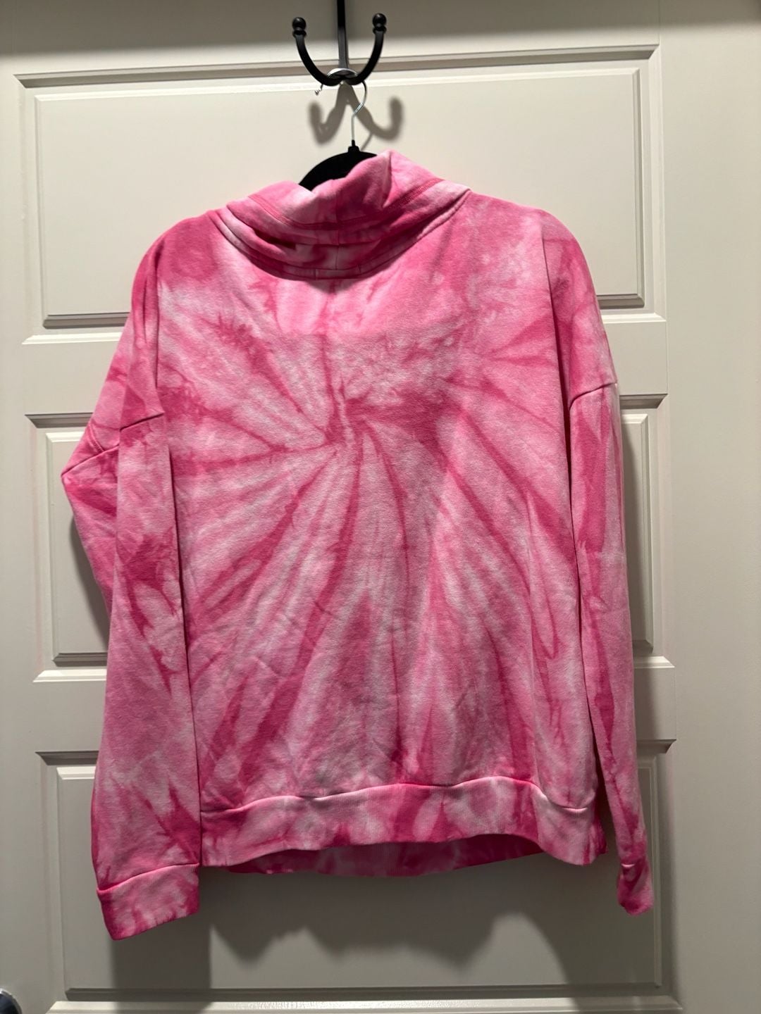 Simply Southern Cowl Neck Sweatshirt Size L Pink Tie Dye Pullover Hoodie 8