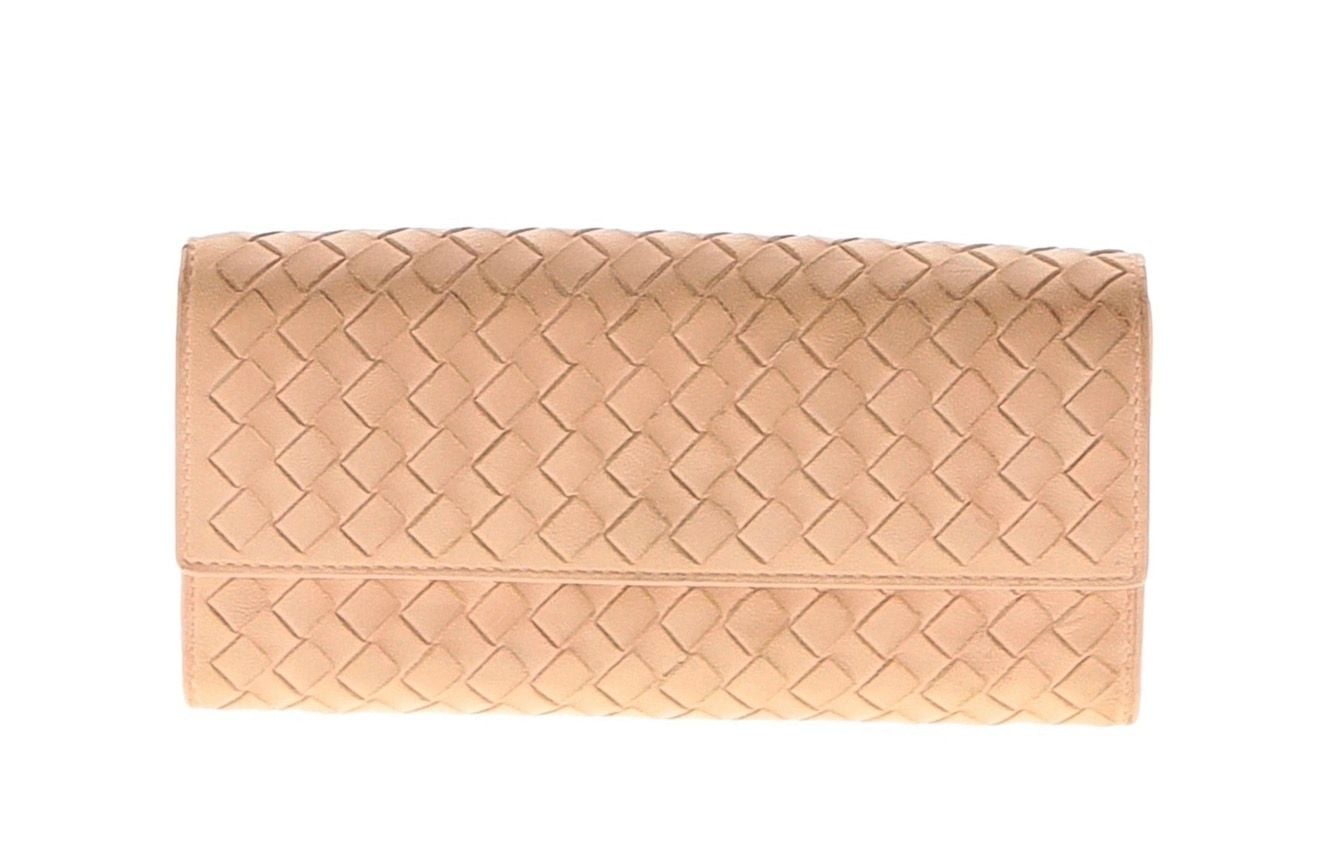 Bottega Veneta Intrecciato Weave Continental Wallet Pink Leather 2