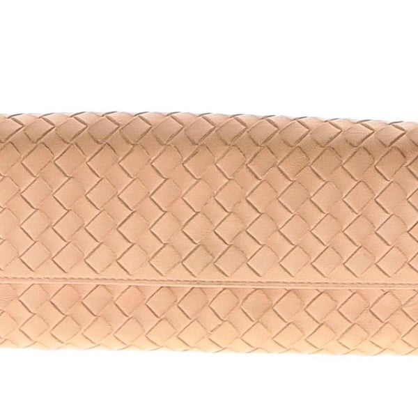 Bottega Veneta Intrecciato Weave Continental Wallet Pink Leather