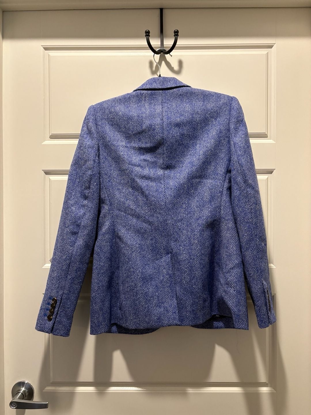 Boden Elizabeth British Tweed Blazer Size US 6R Blue Herringbone 10