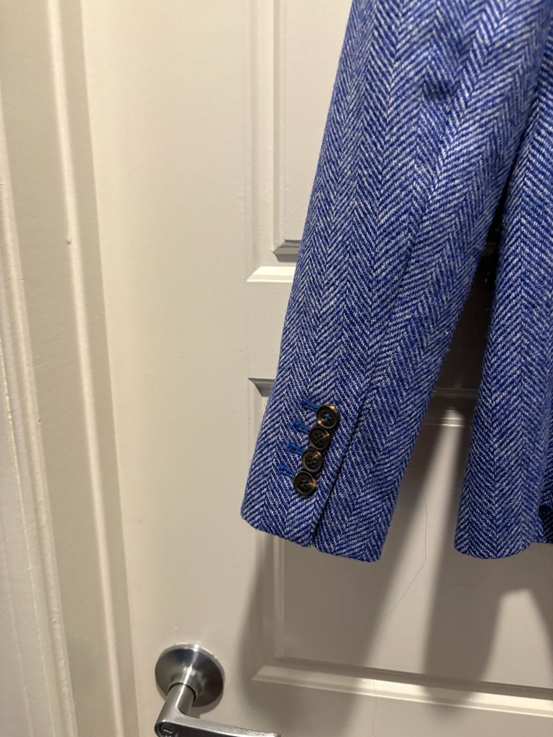 Boden Elizabeth British Tweed Blazer Size US 6R Blue Herringbone 11