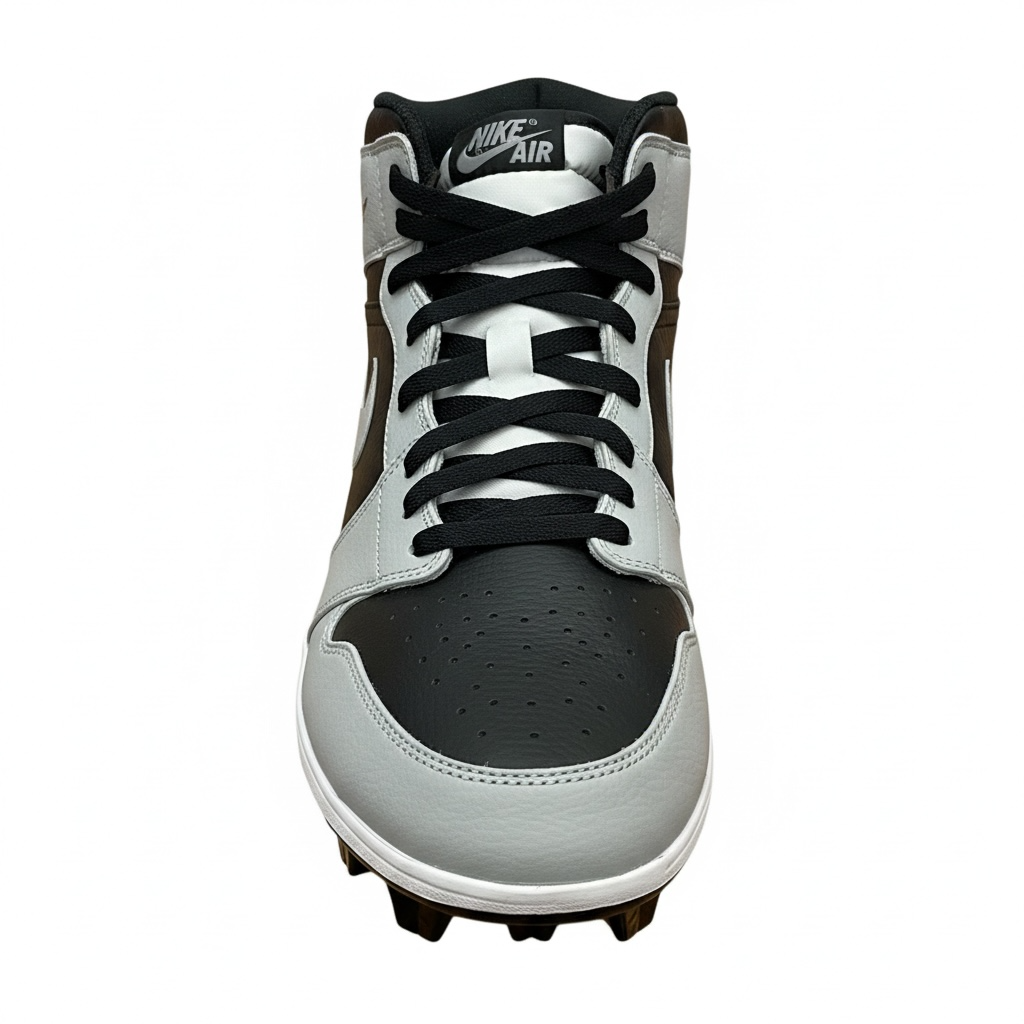 Nike Air Jordan 1 Mid TD Football Cleats Shadow 2.0 Black Grey FJ6805-002 4