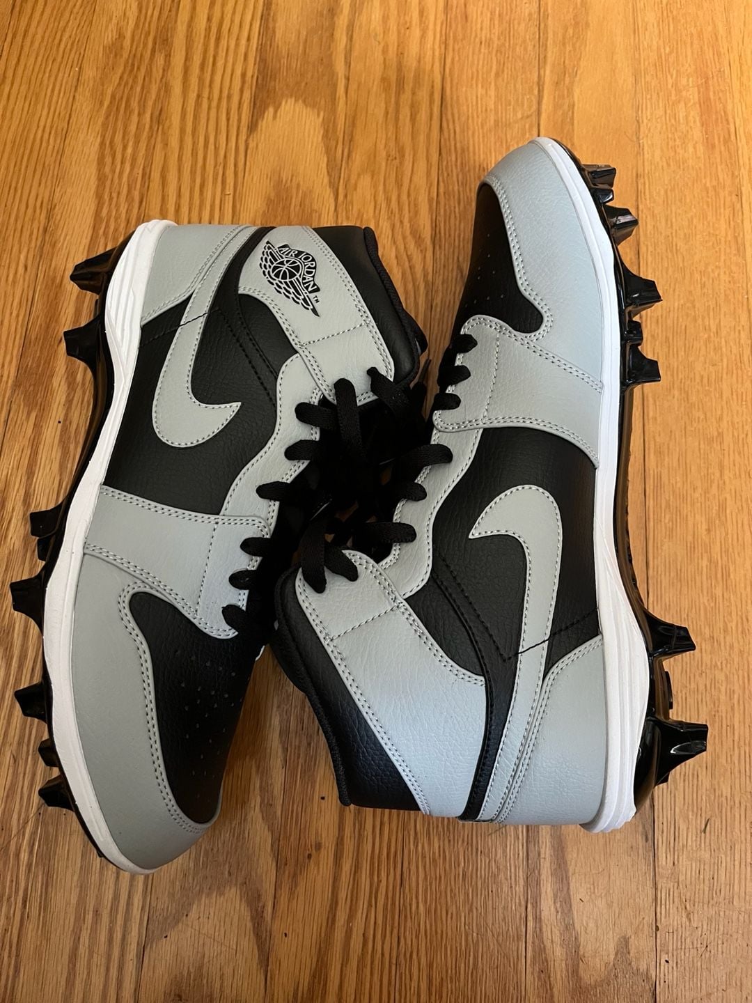 Nike Air Jordan 1 Mid TD Football Cleats Shadow 2.0 Black Grey FJ6805-002 7