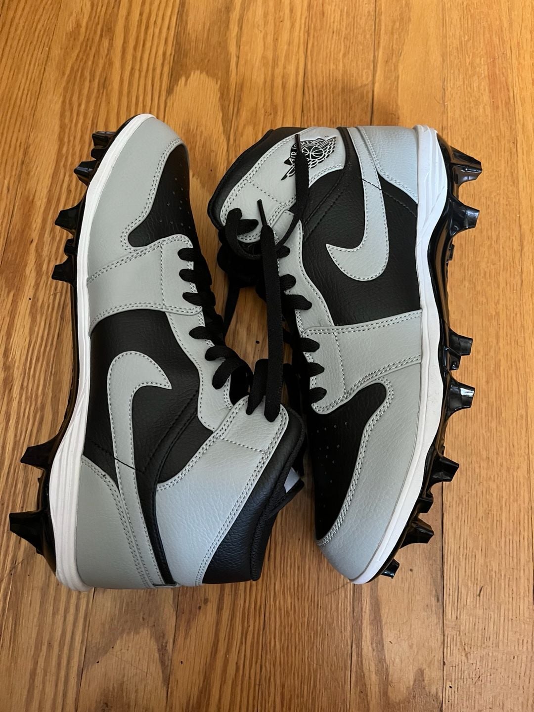 Nike Air Jordan 1 Mid TD Football Cleats Shadow 2.0 Black Grey FJ6805-002 8