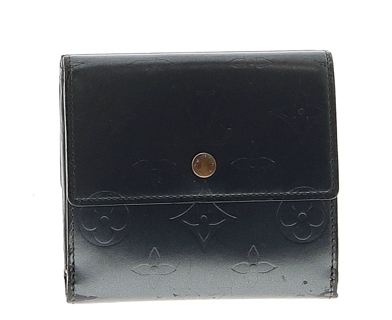 Louis Vuitton Monogram Mat Elise Wallet Grey Leather 2