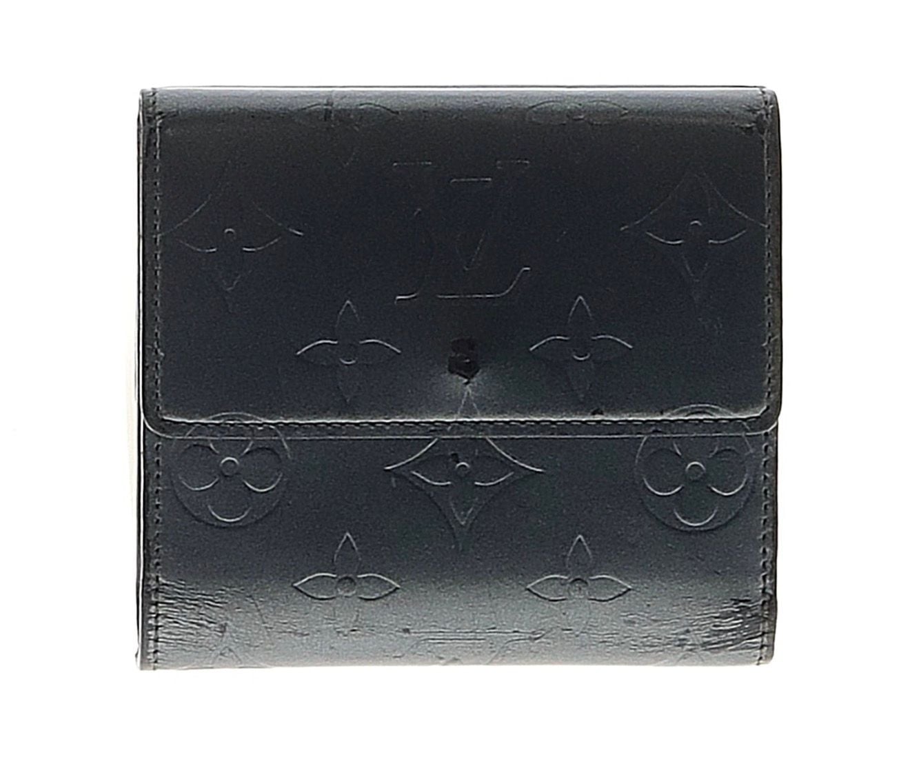 Louis Vuitton Monogram Mat Elise Wallet Grey Leather 3