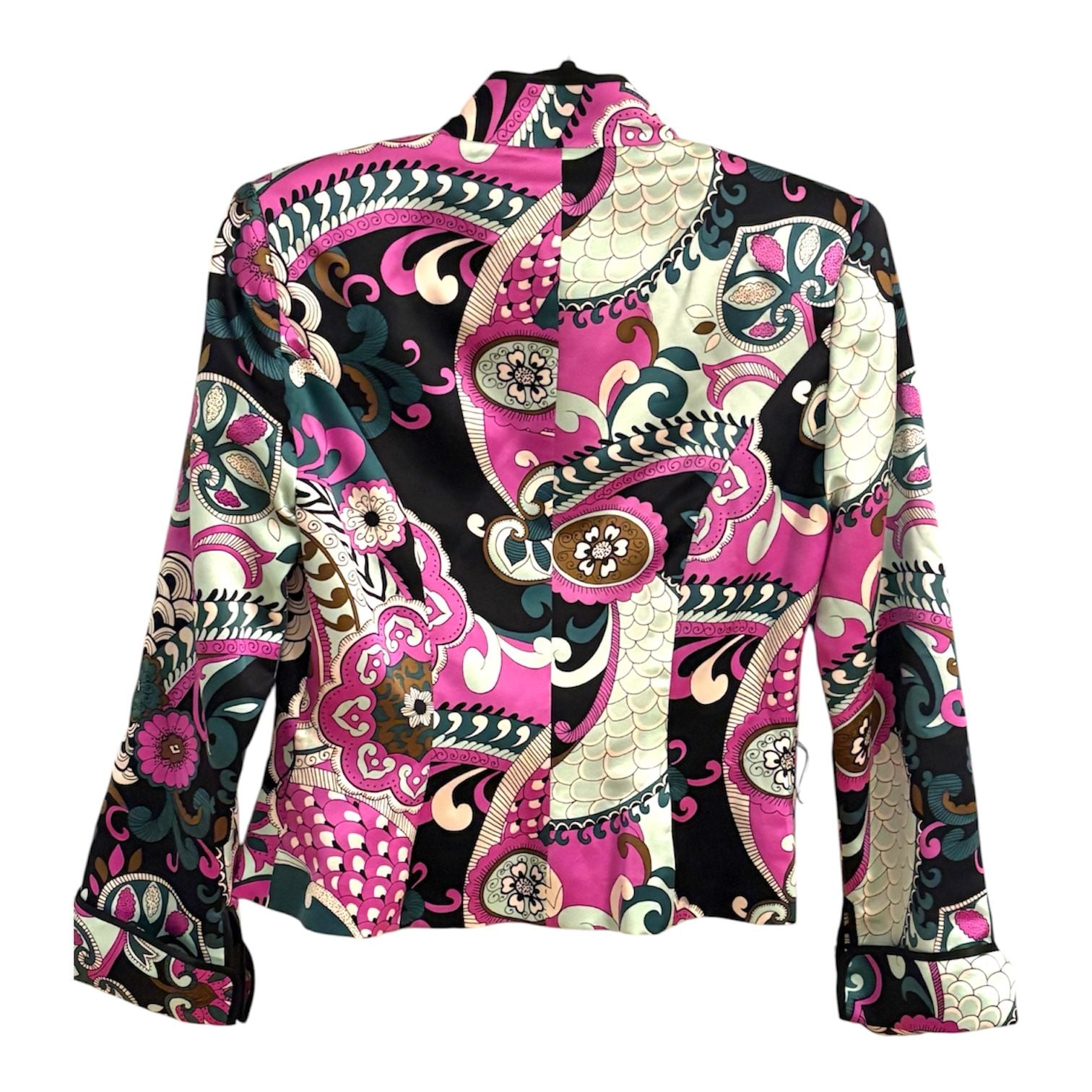 JS Collections Floral Silk Jacket Size 6 4