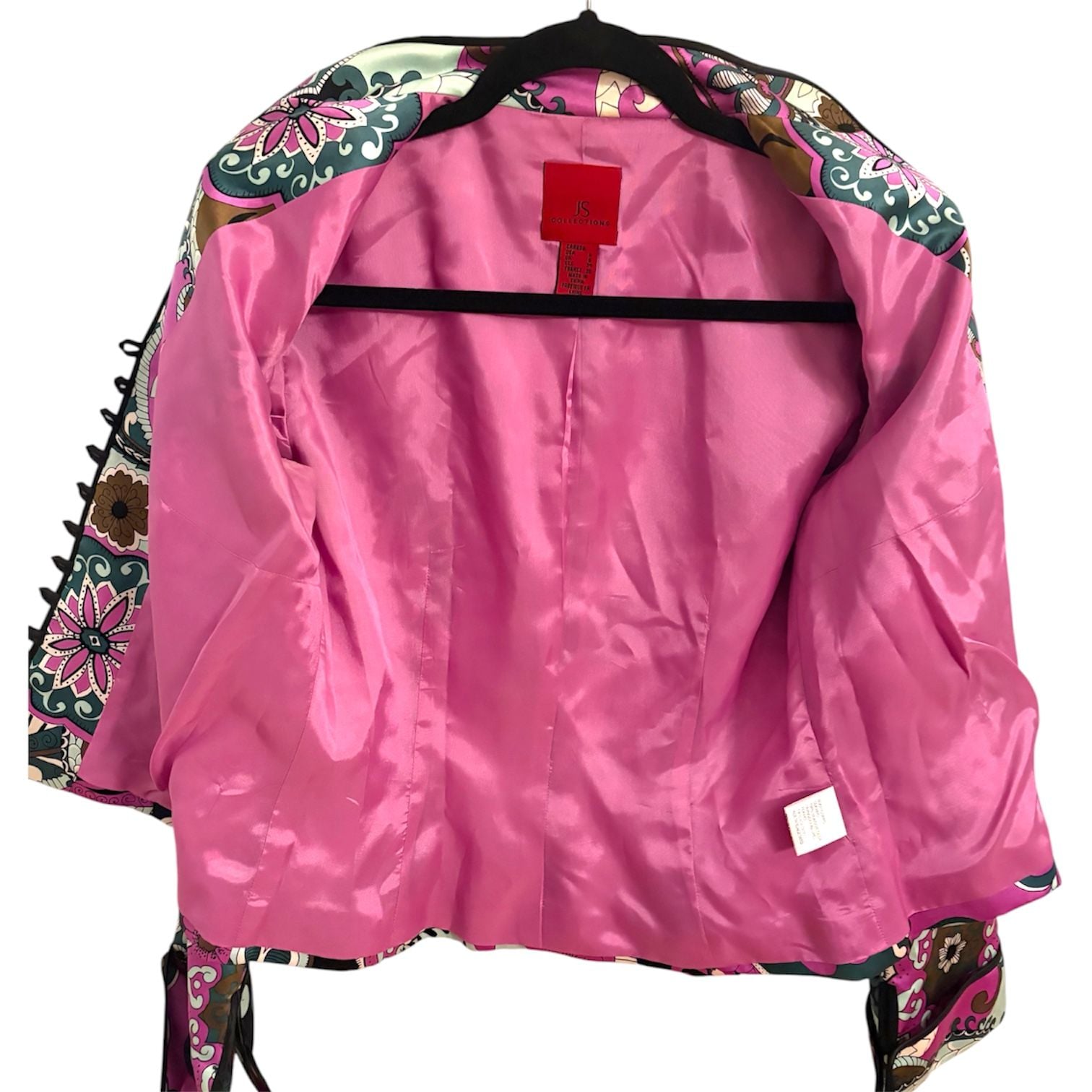 JS Collections Floral Silk Jacket Size 6 7