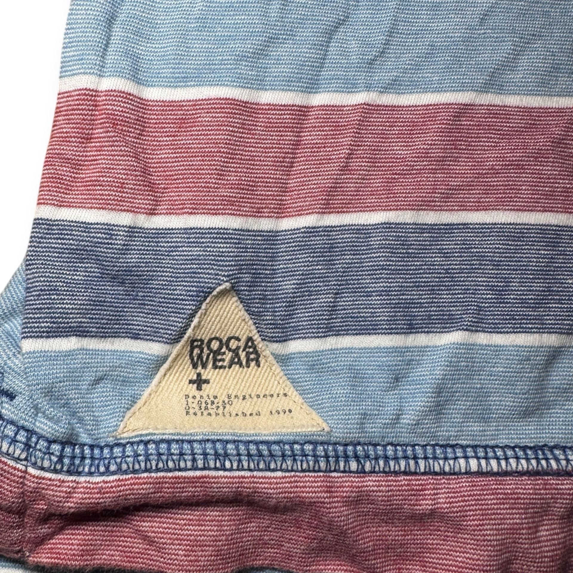 Rocawear Men’s 2XL Striped V-Neck T-Shirt Y2K Hip Hop Streetwear Cotton 6