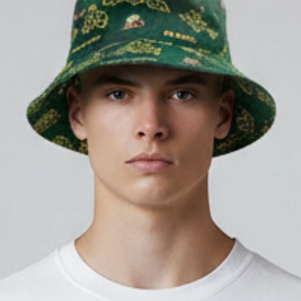 Reyn Spooner Oregon Ducks Bucket Hat Size S/M Green Floral Print NWT