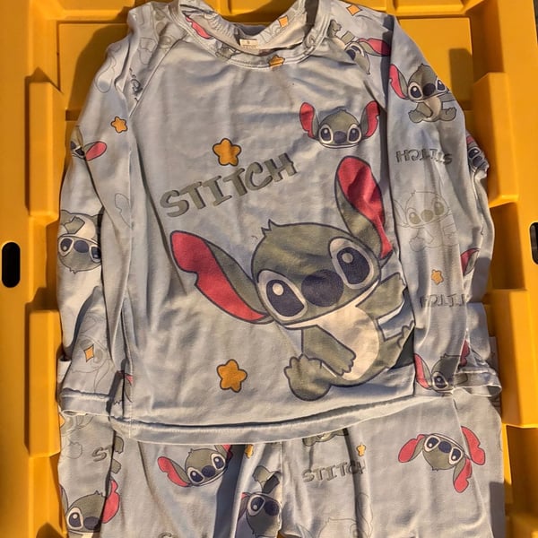 Disney Stitch Pajama Set Size 8 Blue