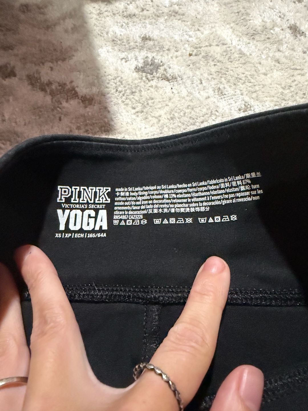 Victoria's Secret PINK Yoga Leggings Size XS Black Blue Love Pink 3