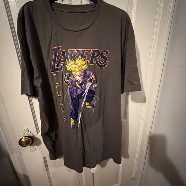 Warren Lotas Los Angeles Lakers Trunks Graphic T-Shirt Gray