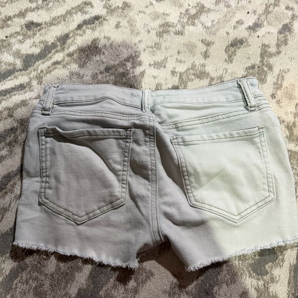 SO Shortie Size 7/28W Distressed Denim Shorts Light Blue