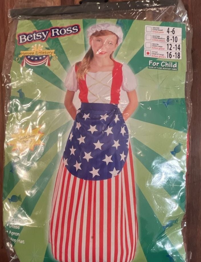 Forum Novelties Betsy Ross Costume child’s size16-18 Girls Historical Dress 1