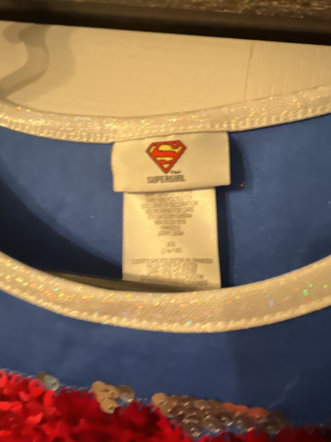 Supergirl Cosplay Dress kids Size XL/XG (14-16) Sequin Tutu with Cape 5
