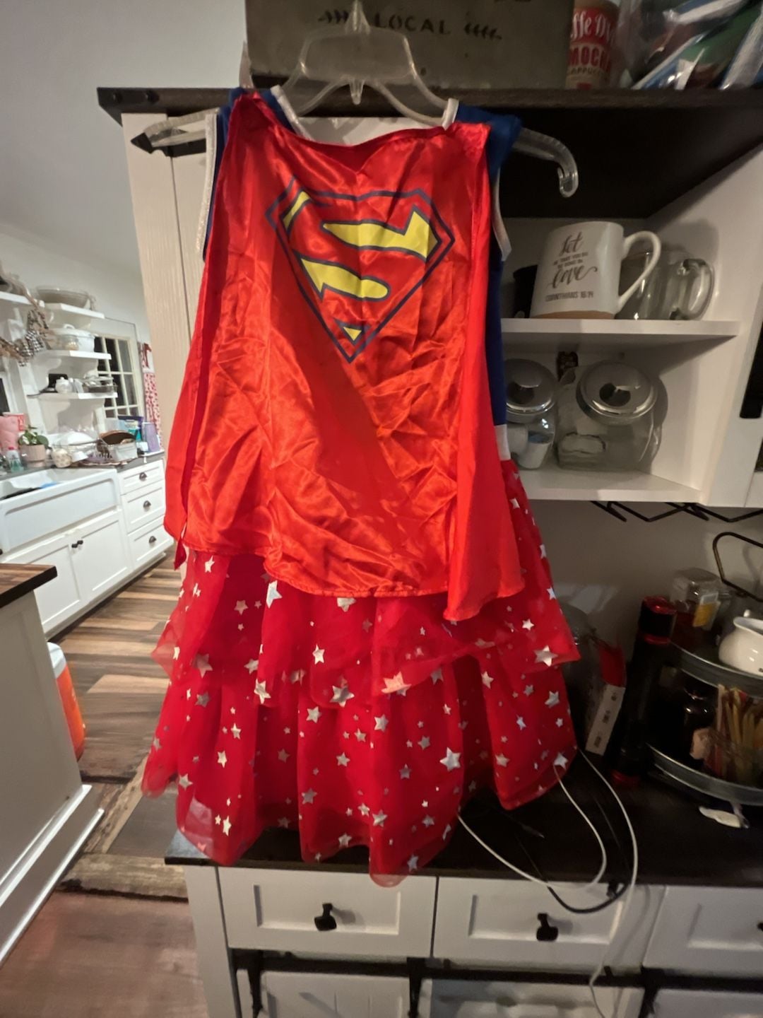 Jerry Leigh Supergirl Costume Dress Size L (10/12) Sequin Cape 4