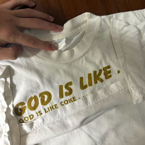 Vintage God Is Like Religious Christian Graphic Tee Shirt Single Stitch
