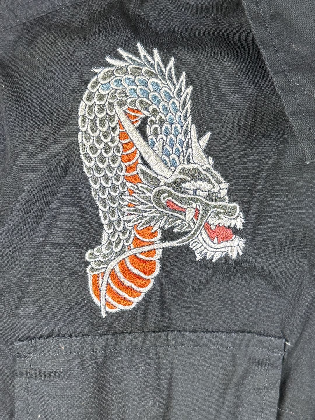 Pacsun Dragon Jacket Size M Black Embroidered Anti-You 3