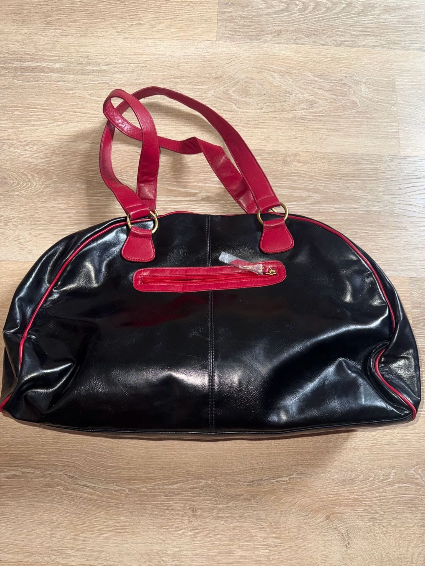 Vintage Black Red Tattoo Rose Cross Graphic Large Shoulder Tote Bag Y2K 3
