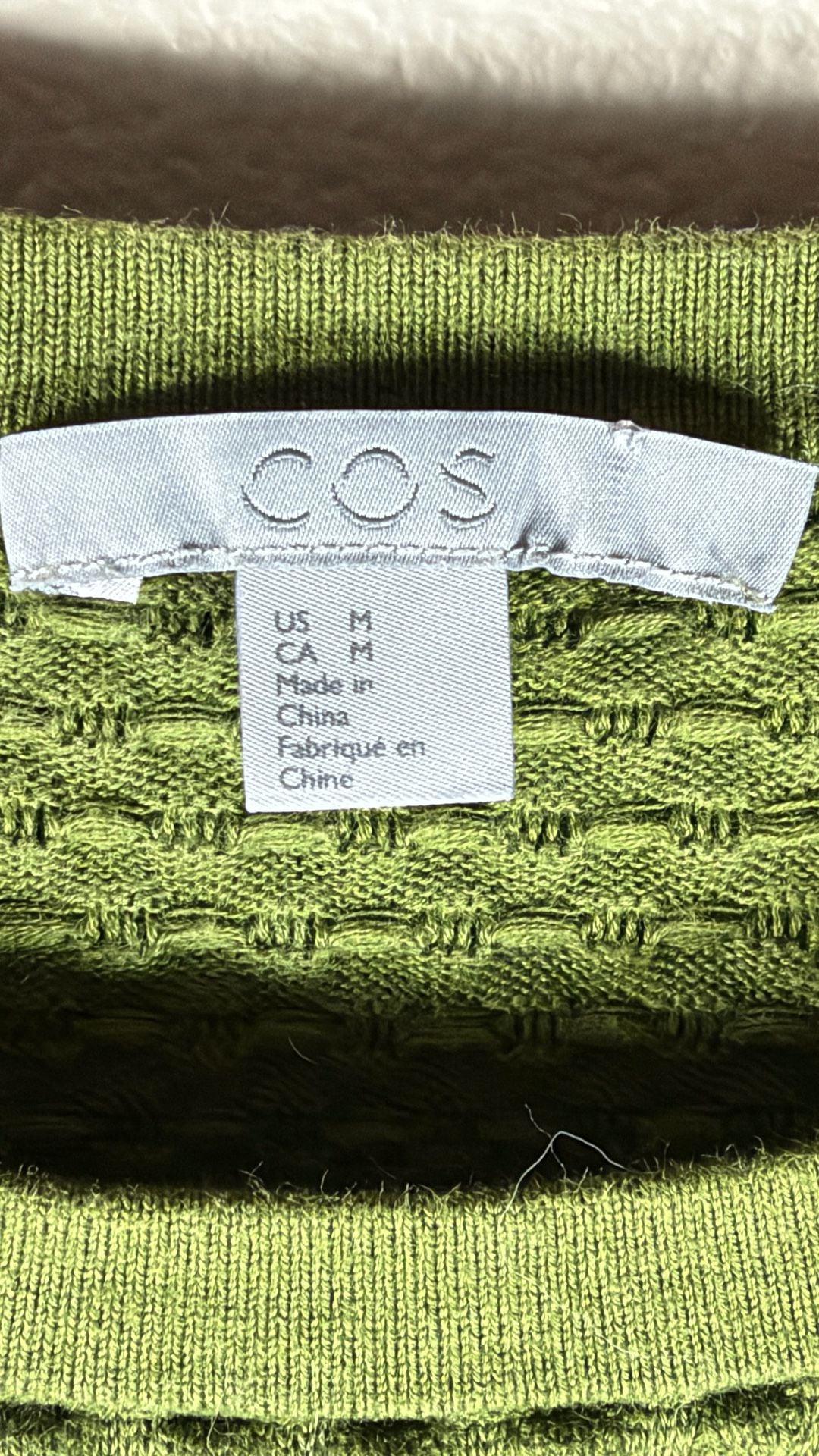 COS Tunic Size M Green Textured Cotton 4