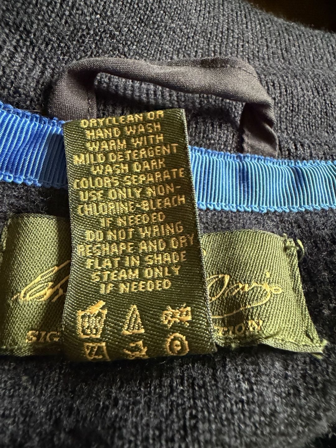 Orvis Charles F. Orvis Signature Collection 1/4 Zip Wool Sweater XL Navy Blue 10