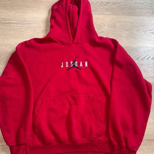 Jordan Air Jordan Red Pullover Hoodie XL Black Jumpman Logo