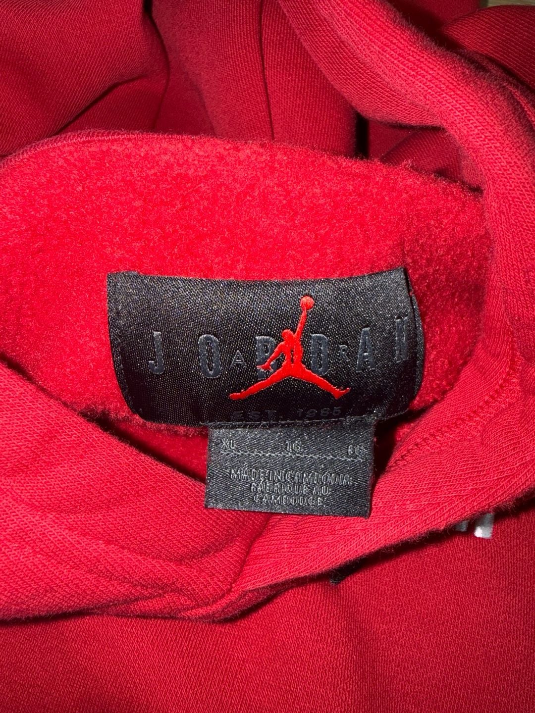 Jordan Air Jordan Red Pullover Hoodie XL Black Jumpman Logo 4
