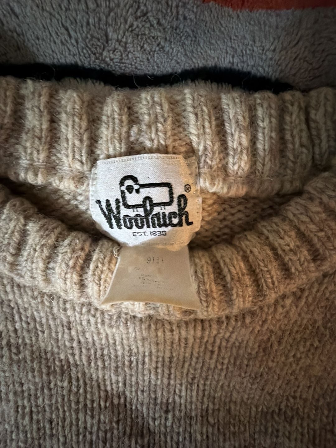Woolrich Crewneck Sweater Tan Marled Chunky Knit 3