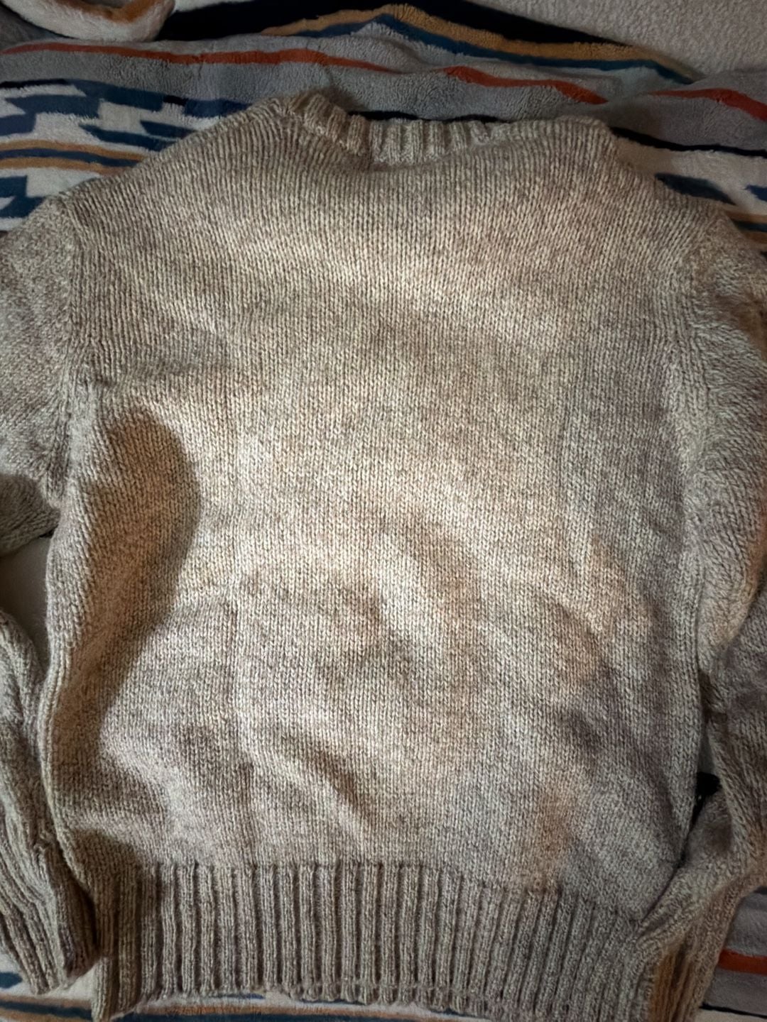 Woolrich Crewneck Sweater Tan Marled Chunky Knit 4
